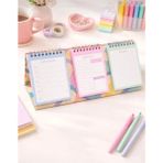 Lizy Masaüstü Planner Takvim (3 Bölmeli) - Haftalık ve Liste Not Sayfaları Renkli Tasarım