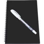 Lizy Siyah Yapraklı Defter Spiralli 14 x 20 100 gr 40 Sayfa ve Beyaz Kaliteli Jel Kalem