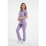 LİZY STORE Asteria-lila Kadın Fermuarlı Hemşire Doktor Üniforma Takım Scrubs Takım Hastane Forması
