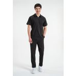 LİZY STORE Nolan -siyah Erkek Fermuarlı Hemşire Doktor Üniforma Takım Scrubs Takım Hastane Forması