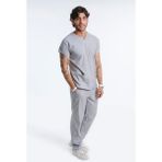 Lizy Uniform Klasik Erkek Yarasa Kol Hemşire Doktor Üniforma Scrubs Doktor Hemşire Forması - Gri - XS