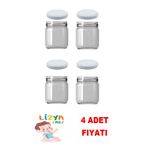 LİZYA BABY Paşabahçe Cam Kavanoz Beyaz Kapaklı 210 Cc Yoğurt Bebek Mama Konserve Reçel Ek Gıda Kavanozu