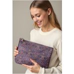 LİZYS Mor Simetrik Bohem Desenli Clutch Portföy Çanta
