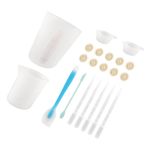 LJCM Reçine Karıştırma Aracı Kiti, DIY El Sanatları Için Pipetler Ile Taşınabilir Kolay Soyma Parmak Eldiven Silikon Ölçüm Fincan Aracı Kiti (21 Parça Alet Seti, Mavi)
