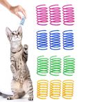 LJFEA 12 adet plastik kedi tüyü, çeşitli renklerde, ev kaplanınız için bahar gibi oyun eğlencesi