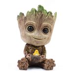 LJG Groot Bitki Saksısı Sevimli Bebek Groot Kalemlik Saksı Çiçek Saksısı Yeşil Bitkiler Çiçek Saksısı (kuş)
