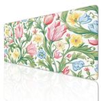 Ljpsse Çiçekli Büyük Fare Altlığı Oyun Mouse Pad Büyük 61 x 30 cm Klavye Mat Kaymaz Kauçuk Tabanlı, Mousepad Yıkanabilir Genişletilmiş Büyük Fare Paspasları, Ev Ofis Çalışmaları için Fare Altlığı 3-290