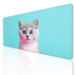 Ljpsse Gri Büyük Mouse Mat Oyun Mouse Pad Büyük 24x12 inç Klavye Mat Kaymaz Kauçuk Tabanlı, Mousepad Yıkanabilir Genişletilmiş Büyük Fare Paspasları, Ev Ofis Çalışmaları için Fare Altlığı 3-412