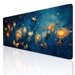 Ljpsse Kelebek Büyük Fare Altlığı Oyun Mouse Pad Büyük 24x12 inç Klavye Mat Kaymaz Kauçuk Tabanlı, Mousepad Yıkanabilir Genişletilmiş Büyük Fare Paspasları, Ev Ofis Çalışmaları için Fare Altlığı 3-106