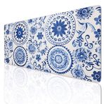 Ljpsse Mavi Büyük Fare Altlığı Oyun Mouse Pad Büyük 24x12 inç Klavye Mat Kaymaz Kauçuk Tabanlı, Mousepad Yıkanabilir Genişletilmiş Büyük Fare Paspasları, Oyun Ev Ofis Çalışmaları için Fare Altlığı 3-90