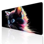 Ljpsse Siyah Büyük Mouse Mat Oyun Mouse Pad Büyük 24x12 inç Klavye Mat Kaymaz Kauçuk Tabanlı, Mousepad Yıkanabilir Genişletilmiş Büyük Fare Paspasları, Ev Ofis Çalışmaları için Fare Altlığı 3-68