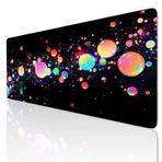 Ljpsse Siyah Büyük Mouse Mat Oyun Mouse Pad Büyük 24x12 inç Klavye Mat Kaymaz Kauçuk Tabanlı, Mousepad Yıkanabilir Genişletilmiş Büyük Fare Paspasları, Ev Ofis Çalışmaları için Fare Altlığı 3-76