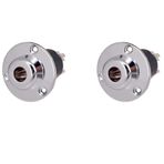 LLKOZN 2 x bas gitar çıkış giriş uç pimi Jack-6.35 akustik gitar ekolayzer EQ ön amplifikatör soketi 6,35 mm gümüş