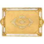 L&m 241/PP-4 Gül Ağacı Gold/silver Tepsi 46X32 cm - 0 - 1 lt