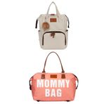 L&M LEGAS MODA Anne Bebek Bakım Sırt Çantası Termal Biberonlu Ve Mommy Bag Anne Bebek Bakım Çantası 2'li Set
