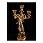 Lúmea Candle Lúmea Gold Kadın Figürlü 3’lü Şamdan Mumluk | Vintage Lüks Dekoratif Metal Şamdan
