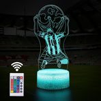 Lmgy Arjantin Futbolcu #10 3D Illusion Led Lamba, Uzaktan Kumandalı 7 Renk +16 Renk Değişen Degrade Akıllı Dokunmatik Masa Lambaları, Dünya Kupası Futbol Taraftarları için En İyi Noel Doğum Günü