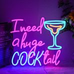 LMSIGNLY Kokteyl Neon Tabela, Duvar Dekorasyonu için, Harf, LED Levha, Bar için Neon Levha, Renkli Neon Işıklar, Bar, Mutfak, Restoran