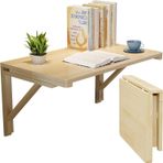 LMYFGHRD Duvara Monte Katlanır Masa - Ev ve Ofis için Yer Tasarruflu Masif Ahşap Bilgisayar Masası (80 x 40 cm)