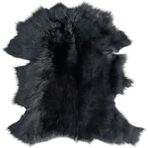 LN Leather Gerçek Koyun Postu Uzun Tüylü Siyah - Naturel Uzun Tüylü Koyun Postu - Doğal Post Paspas - 40 x 65 cm