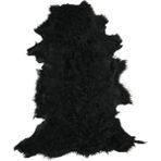 LN Leather Gerçek Koyun Postu Uzun Tüylü Siyah - Naturel Uzun Tüylü Koyun Postu - Doğal Post Paspas - 50 x 60 cm