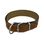 Lnleather El Yapımı Vaketa Deri Taba Orta Irk Köpek Tasması 60 CM Taba