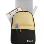 Loas Okul Sırt Çantası Su Geçirmez Kumaş 3 Bölmeli Tekli Tasarım 46x28x26 cm - Bej