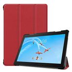 Lobwerk Ak?ll? Kapak K?l?f Stand? Fonksiyonu ile Lenovo Tab P10 TB-X705F 10.1 inç ve Otomatik Uyku/Uyand?r Fonksiyon Bordo ?arap k?rm?z?s? için