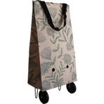 loca sweet home Tekerlekli Katlanabilir Alışveriş Çantası 20x54x35 Cm Çiçek Desenli, Omuz Askılı, Pazar Arabası