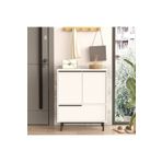 L'occi Concept 75 cm Leena Ayakkabılık Çok Amaçlı Dolap 3 Kapaklı Metal Ayaklı Beyaz LA8C-W