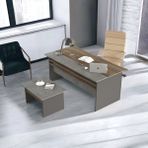 L'occi Concept Darian Ofis Çalışma Masası Sehpa 2'li Büro Masa Takımı Kahve-Beton-Antrasit DR6-CGA