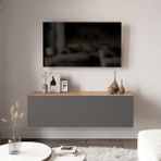 L'occi Concept Delphin 100 cm Kapaklı Tv Ünitesi DLP12-AA Çam-Antrasit Gri - Antrasit - Çam