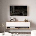 L'occi Concept Delphin 100 cm Raflı Kapaklı Tv Ünitesi DLP13-AW Çam-Beyaz