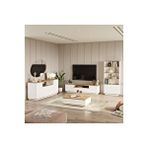 L'occi Concept Delphin Kapaklı Tv Ünitesi Orta Sehpa Konsol Kitaplık 4'Lü Set Çam-Beyaz DLP19-AW