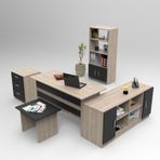 L'occi Concept Diego ABCDF Ofis Büro Masa Takımı Meşe-Siyah