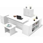 L'occi Concept Diego Abcef 5'li Ofis Büro Masa Takımı Beyaz