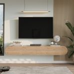 L'occi Concept Donyell 180 cm Oval Kapaklı Tv Ünitesi Modern Duvara Monte Tv Sehpası Sepet Don1-S - Kahverengi