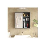 L'occi Concept Dunes Aynalı Lavabo Üstü Banyo Dolabı Raflı Kapaklı 60cm Antrasit DS1-AN