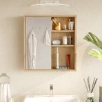 L'occi Concept Dunes Aynalı Lavabo Üstü Banyo Dolabı Raflı Kapaklı 60CM Sepet Ds1-S