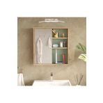 L'occi Concept Dunes Aynalı Lavabo Üstü Banyo Dolabı Raflı Kapaklı 60cm Sepet-Ihlamur Yeşili DS1-SY