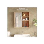 L'occi Concept Dunes Aynalı Lavabo Üstü Banyo Dolabı Raflı Kapaklı 60cm Sepet-Kiremit DS1-SK