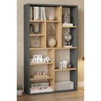 L'occi Concept Forge Modern Raflı Kitaplık 124 cm Çok Amaçlı Ofis ve Çalışma Odası Rafı Sepet-Antrasit FG1-SA