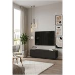 L'occi Concept Hope Tv 140 cm Kapaklı Ünitesi Sehpası Ağaç Dokulu Siyah HP1-LB
