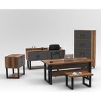 L'occi Concept March ABCDF Metal Ofis Masa Sehpa Keson Konsol Klasör Dolabı Büro Masa Takımı Barok - Ahşap - 180 x 90 cm