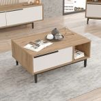 L'occi Concept Metal Ayaklı Orta Sehpa - Kapaklı Orta Sehpa -Sepet-Beyaz-LA2-SW