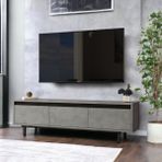 L'occi Concept Owen 160 Cm Kapaklı Tv Ünitesi Sehpası Metal Ayaklı Beton-siyah Ow1-rl