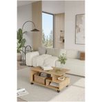 L'occi Concept Sidney Tekerlekli Orta Sehpa Raflı Modern Tasarım - Fonksiyonel Yan Sehpa Ve Kitaplık Bölmeli Sepet SID9-S