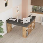 L'occi Concept Tyler Çalışma Bilgisayar Ofis Raflı Kitaplık Laptop masası Gri Çam-Antrasit - Y: 71 cm D: 51 cm G: 120 cm - Atlantik Çam - Antrasit