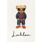 Lochlan: Cahier personnalisé avec prénom Lochlan | Cadeau d'anniversaire pour enfant, garçon, homme, copain ... | Nounours | 110 pages lignée, Petit Format 6x9 pouces (15,24 x 22,86 cm)