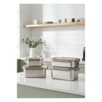 Lock & Lock LocknLock Paslanmaz Çelik Fırın Saklama Kabı 4’lü Set ( Kilitli Kapaklı ) 1,3lt+1,5lt+2,0lt+2,8lt